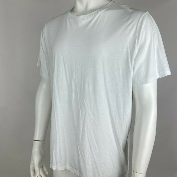 Vince Short Sleeve Tee Shirt Pima Cotton Crew Neck Lightweight Top White Mens XL - Picture 2 of 16